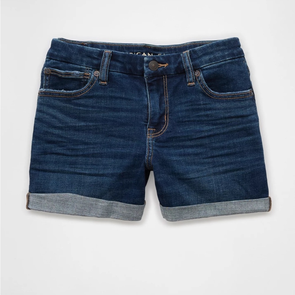 American Eagle Next Level Curvy Low-Rise Denim Midi Short Size 14